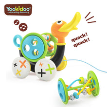 Load image into Gallery viewer, Yookidoo Push Pull Along Toy Whistling Duck