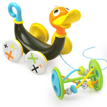 Load image into Gallery viewer, Yookidoo Push Pull Along Toy Whistling Duck