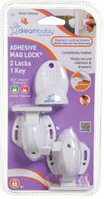 Load image into Gallery viewer, Dreambaby Easy Open & Close Adhesive Mag Locks - 2 Locks, 1 Key - White