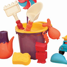 Load image into Gallery viewer, B. Toys Summer Beach Bag- Purple Sand Digging Tool Set