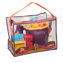 Load image into Gallery viewer, B. Toys Summer Beach Bag- Purple Sand Digging Tool Set
