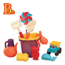 Load image into Gallery viewer, B. Toys Summer Beach Bag- Purple Sand Digging Tool Set