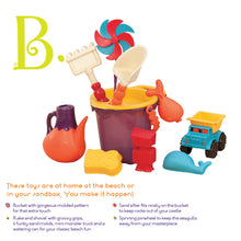 Load image into Gallery viewer, B. Toys Summer Beach Bag- Purple Sand Digging Tool Set
