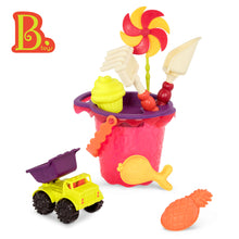 Load image into Gallery viewer, B. Toys Summer Medium Bucket Set- Mango Sand Digging Tool Set