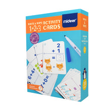 Load image into Gallery viewer, MiDeer Activity Cards for Kids - Educational Write and Wipe Math Cards with Markers and Eraser