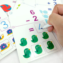 Load image into Gallery viewer, MiDeer Activity Cards for Kids - Educational Write and Wipe Math Cards with Markers and Eraser