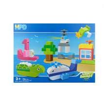 Load image into Gallery viewer, HPD Building Blocks Set 74 pc Ocean Blocks - Little Inventor - Whale, Turtle, Boat, Crabs and Fish!