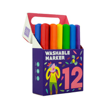 Load image into Gallery viewer, MiDeer 12 pc Washable Marker - High Quality Easy to Wash Mass-Storage Markers for Kids - 3 yrs & Up