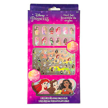 Load image into Gallery viewer, Disney Princess Press On Nails Sticker  and Body Art Set (65pcs) with Free Nail File  – Plant Based Makeup Toys for Kids Ages 6 years and Up
