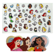 Load image into Gallery viewer, Disney Princess Press On Nails Sticker  and Body Art Set (65pcs) with Free Nail File  – Plant Based Makeup Toys for Kids Ages 6 years and Up
