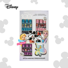 Load image into Gallery viewer, Disney 100 Press on Nails (36pc) with Free Nail File – Plant Based Makeup Toys for Kids Ages 3 years and Up
