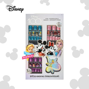 Disney 100 Press on Nails (36pc) with Free Nail File – Plant Based Makeup Toys for Kids Ages 3 years and Up