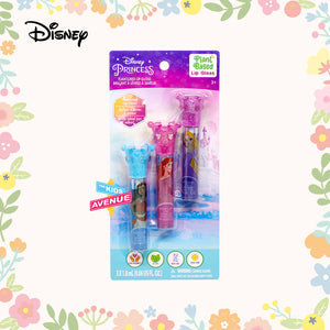 Disney Princess Flavoured Lip Gloss 3 Pieces Non Toxic – Plant Based Makeup Toys for Kids Ages 3 years and Up