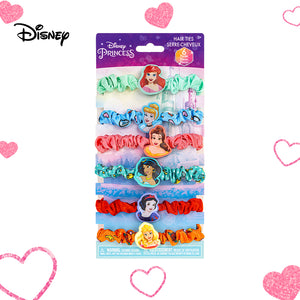 Disney Princess 6pcs Scrunchy Hair Tie Set for Girls – Hair and Makeup Toys for Kids Ages 3 years and Up