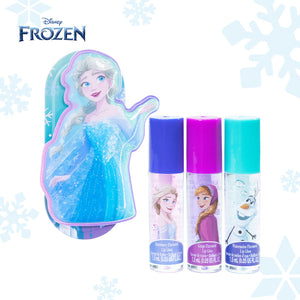 Disney Frozen 3 pieces Flavoured Lip Gloss Non Toxic – Plant Based Makeup Toys for Kids Ages 3 years and Up