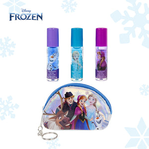 Disney Frozen Roll on Lip Gloss Non Toxic w free Bag– Plant Based Makeup Toys for Kids Ages 3 years and Up