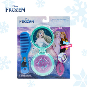 Disney Frozen Hair Brush Comb and Mirror – Plant Based Makeup Toys for Kids Ages 3 years and Up