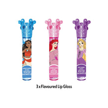 Load image into Gallery viewer, Disney Princess Flavoured Lip Gloss 3 Pieces Non Toxic – Plant Based Makeup Toys for Kids Ages 3 years and Up
