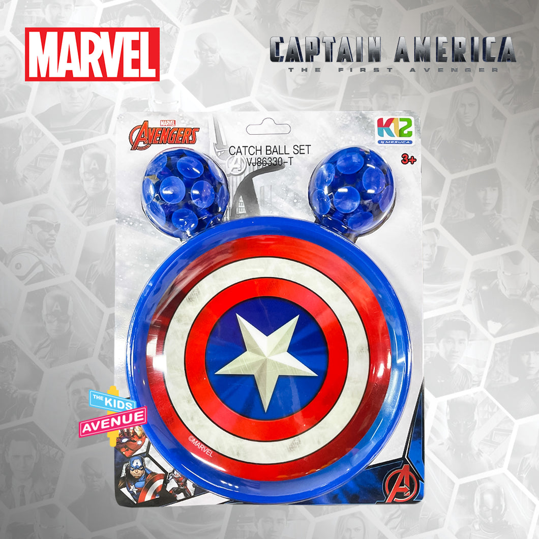 Marvel Captain America Shield Toss and Catch Playset with 2 Plates and 2 Balls for Kids – Toys for Kids Ages 3 and Up