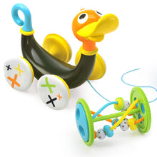 Load image into Gallery viewer, Yookidoo Push Pull Along Toy Whistling Duck
