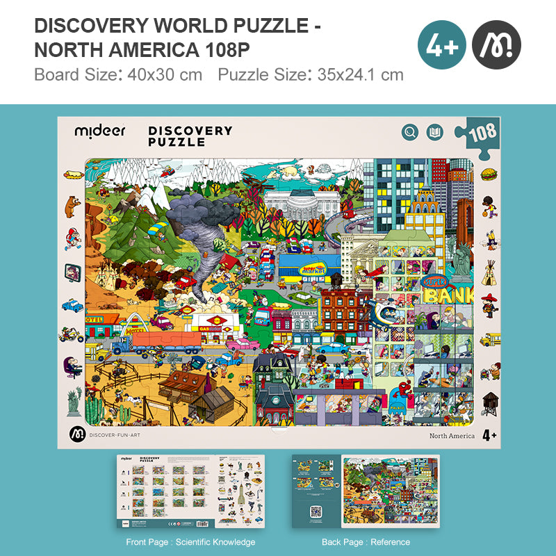 MiDeer Discovery Puzzle Big World Small World for Kids