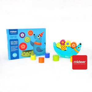 Mideer Wooden Balancing Blocks Sea Lion Stacking Game for Preschool Educational Toys Learning