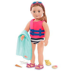 Bathing Suit & Life Vest Doll Outfit and Accessories - Our Generation Fun Day, Sun Day