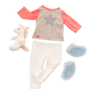 Pajama Doll Outfit and Accessories Set - Our Generation Unicorn Wishes