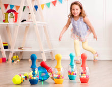 Load image into Gallery viewer, B. Light Up Toy Bowling Set for Kids - Let&#39;s Glow Bowling
