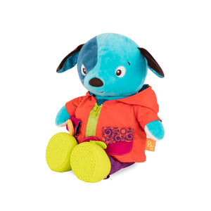 B. Toys Giggly Zippies, Woofer Dress Me Dog