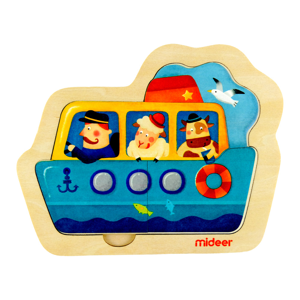 Mideer Creative Puzzle Toy Mini-Discovery-Puzzle Ship for Preschool Kids