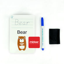 Load image into Gallery viewer, MiDeer Activity Cards - Educational Write &amp; Wipe Word Cards - Animals with Marker and Eraser
