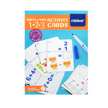 Load image into Gallery viewer, MiDeer Activity Cards for Kids - Educational Write and Wipe Math Cards with Markers and Eraser
