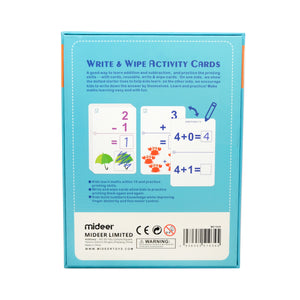 MiDeer Activity Cards for Kids - Educational Write and Wipe Math Cards with Markers and Eraser