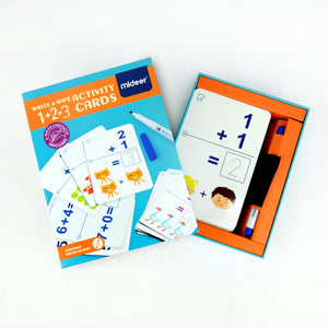 MiDeer Activity Cards for Kids - Educational Write and Wipe Math Cards with Markers and Eraser