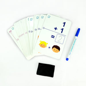 MiDeer Activity Cards for Kids - Educational Write and Wipe Math Cards with Markers and Eraser
