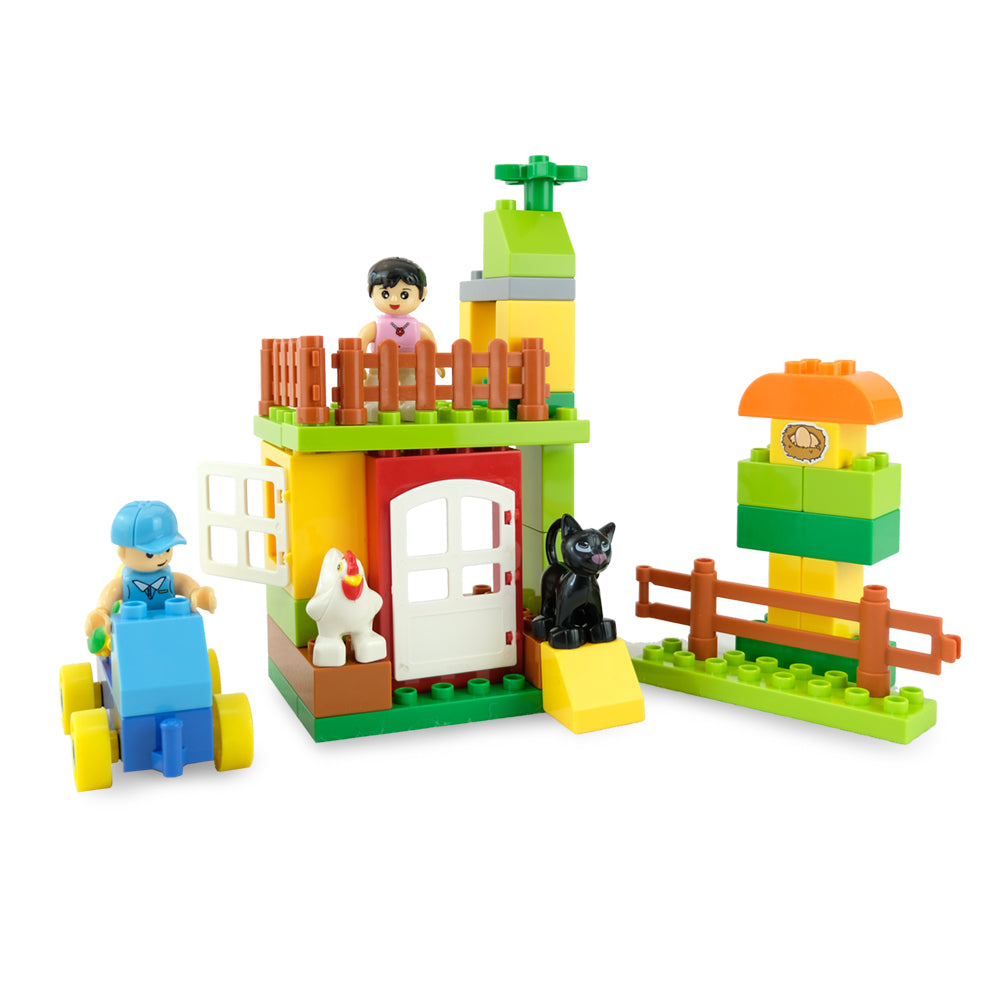 HPD Building Blocks Set 40 pcs Farm Blocks - Guoguo's Cake - Cats, Corns, Driver & More