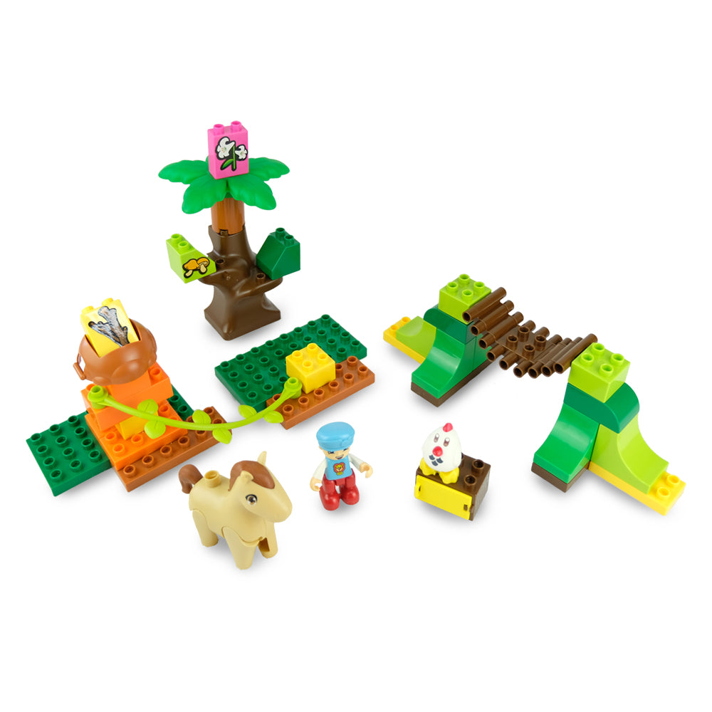 HPD Building Blocks Set 39 pc The Lying Cockerel Story - Compatible with Duplo Blocks