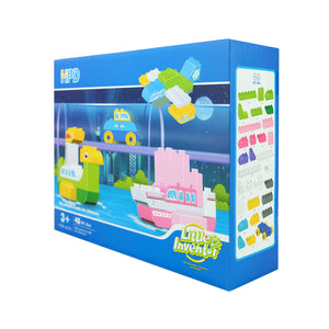 HPD Building Blocks Set 46 pc Vehicles - Little Inventor Cruise Ship, Boat, Airplane and More!