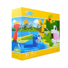 Load image into Gallery viewer, HPD Building Blocks 45 pc Set - Wild Animals Little Inventor - Walrus, Deer Bird, Dog and More!
