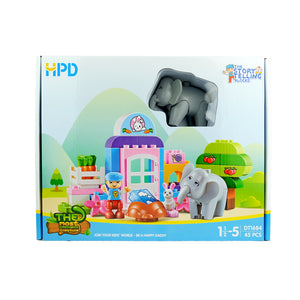 HPD Building Blocks Set 45 pc The Intelligent Creature - Elephant, Rabbit and More!