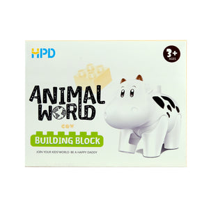 HPD Building Blocks Set - Animal World Cow for 3 years and up - Duplo Compatible