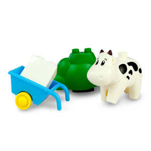 HPD Building Blocks Set - Animal World Cow for 3 years and up - Duplo Compatible