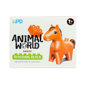HPD Building Blocks Set - Animal World Horse for 3 years and up - Duplo Compatible