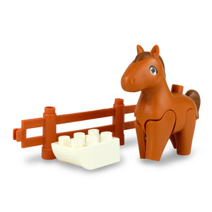 HPD Building Blocks Set - Animal World Horse for 3 years and up - Duplo Compatible