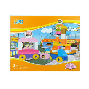 HPD Building Blocks Set 41 pc Little Inventor - Fun Fair, Amusement Park, Ice cream and More!