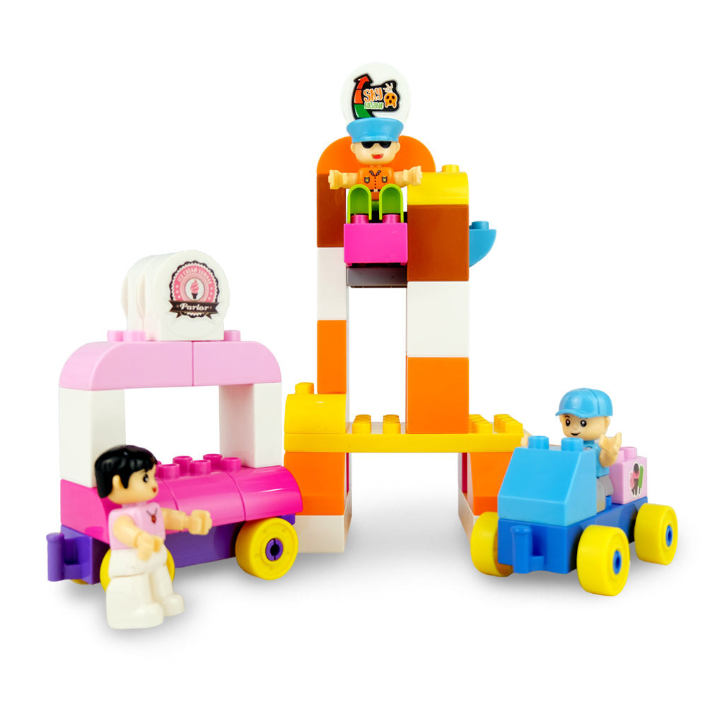 HPD Building Blocks Set 41 pc Little Inventor - Fun Fair, Amusement Park, Ice cream and More!