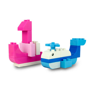 HPD Building Blocks Set 74 pc Ocean Blocks - Little Inventor - Whale, Turtle, Boat, Crabs and Fish!