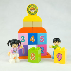 HPD Building Blocks Set 58 pc Numbers - The Number Train Learn Numbers 1 to 9 for 18 mos & Up