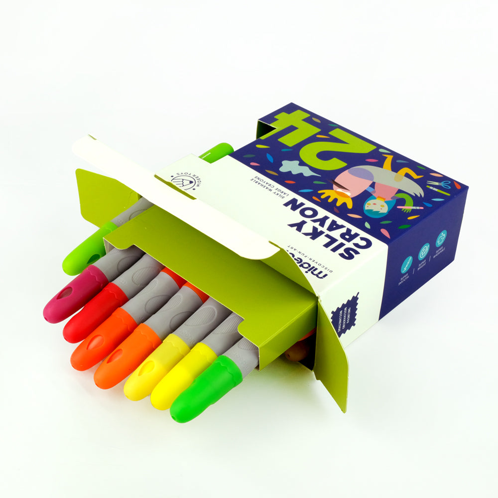 MiDeer 24 pc Silky Washable Large Crayons - Silky and Smooth Crayons for Ages 3 years and Up